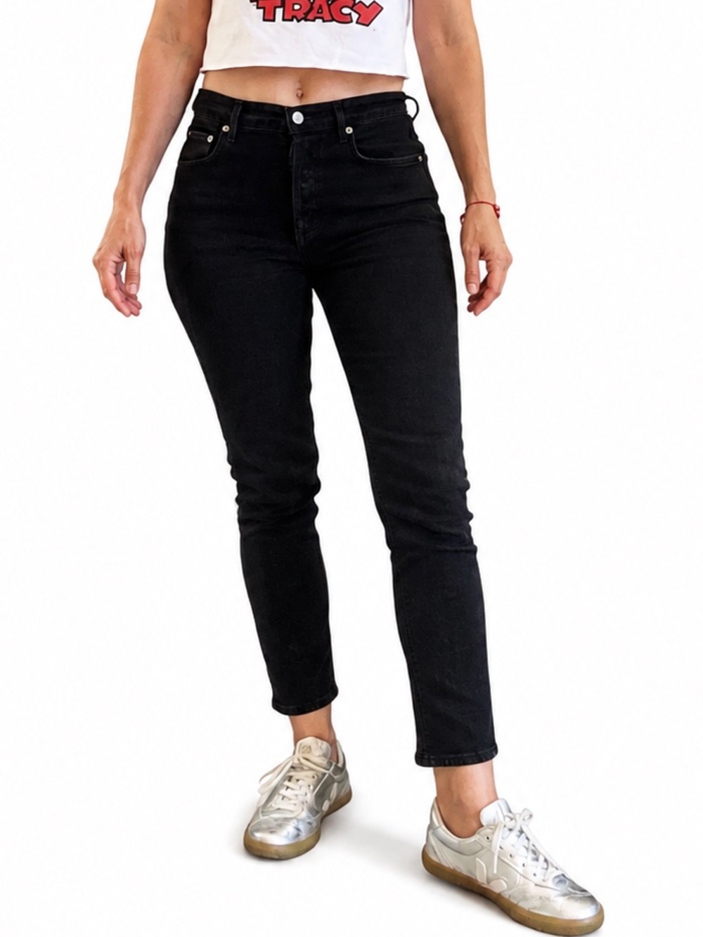 Agolde Riley High-Rise Black Jeans Size 27